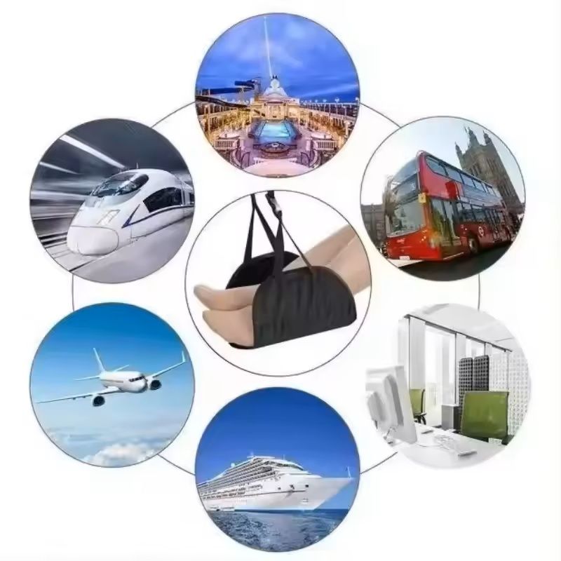 Adjustable Travel Foot Hammock With Airplane And Office Footrest 1 Or 3 Pack 9