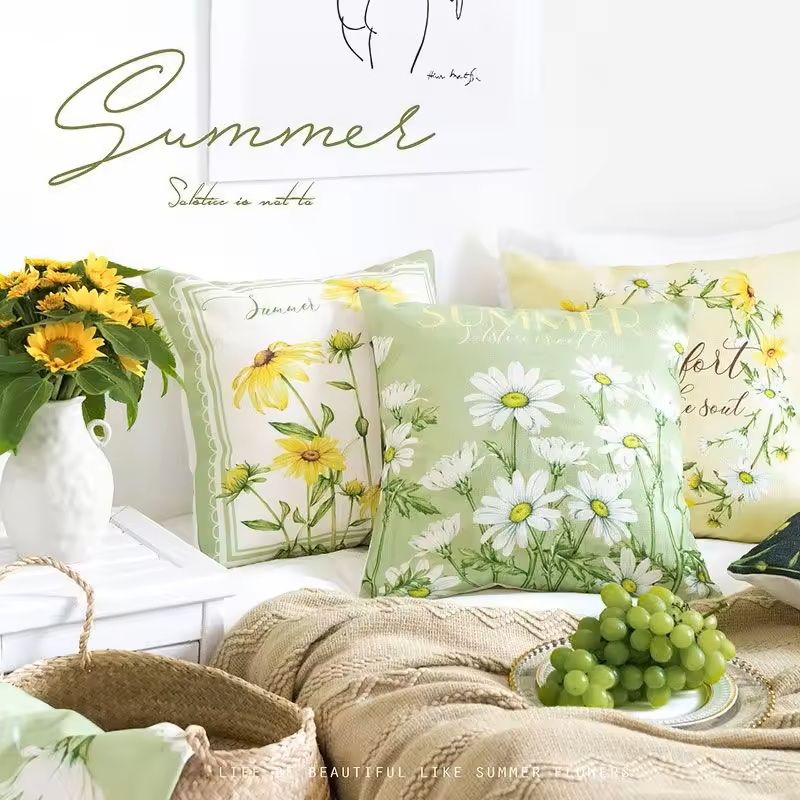 Green Throw Pillow Cover For Sofa Bed Or Car 5