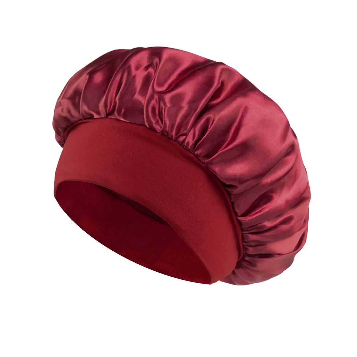 Soft Silk Satin Lined Bonnet Large Satin Hair Bonnet For Sleeping Shower Cap Hair Wrap Cover For L 11