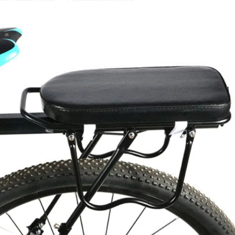 Bicycle Rear Seat Cushion PU Leather WaterResistant Soft Padding With Backrest For Children Fits 6