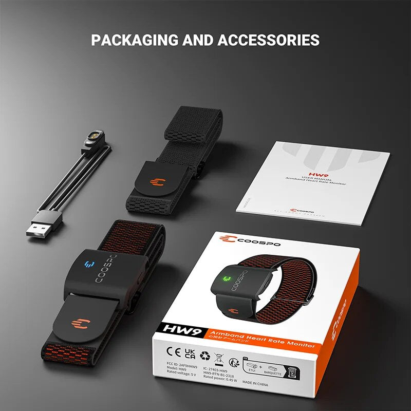 Professional Armband HR Monitor HW9 Optical Heart Rate Tracker With HR Zones Calorie Tracking 200 5