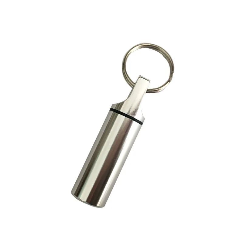 Waterproof Aluminum Pill Box Case With Sealed Storage Flat Head Alloy Cartridge And Keychain Ideal 6