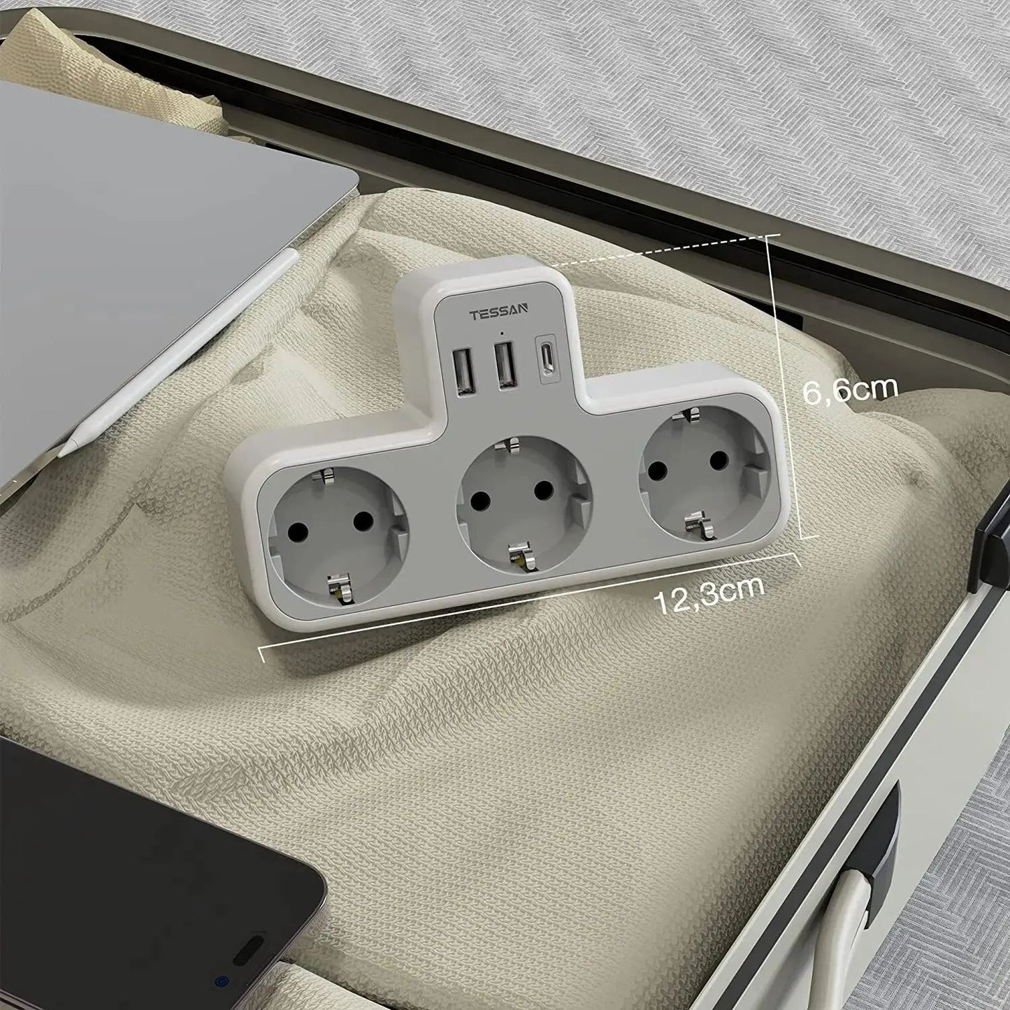 Wall Charger Power Strip Compact Socket Adapter For Travel Home Dorm Office Charging 5