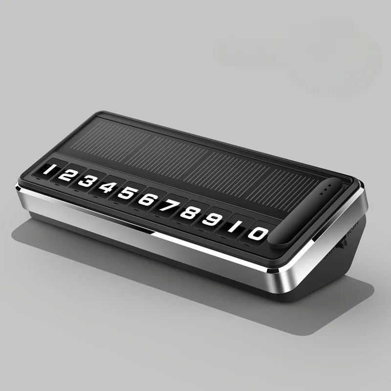 Solar Car Phone Number Plate LED Lightng Hidden Temporary Parking Card For Car Park Stop Multiple N 8