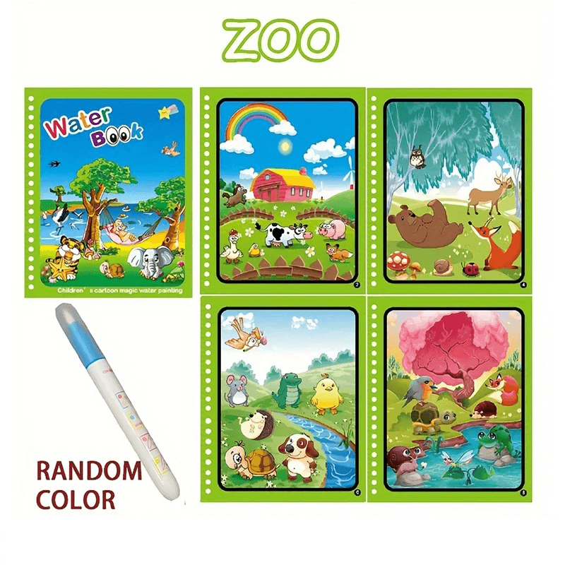 Reusable Magic Water Drawing Book Montessori Sensory Toy For Toddlers Educational Coloring Activity 10