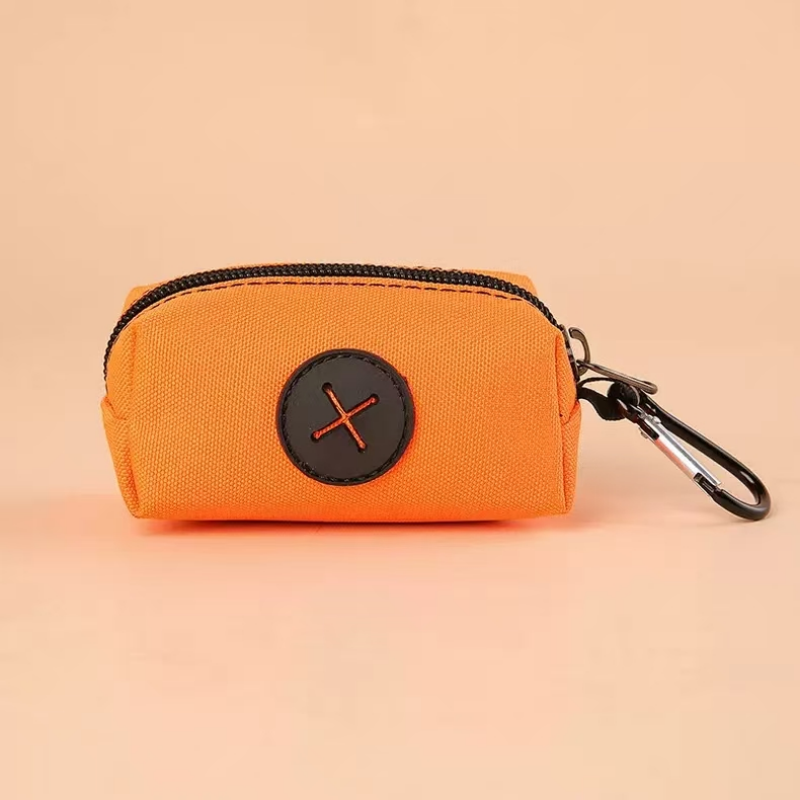 Canvas Dog Poop Bag Holder Outdoor Pet Waste Bag Dispenser with Carabiner Clip