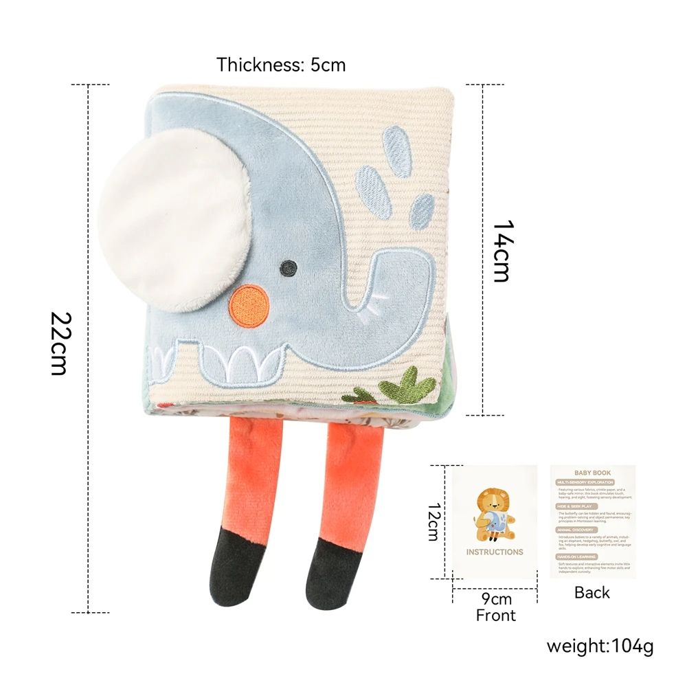 Magic Tissue Box Toy For Babies Montessori Sensory Cloth Book Soft Rattle Game Finger Exercising Bu 9