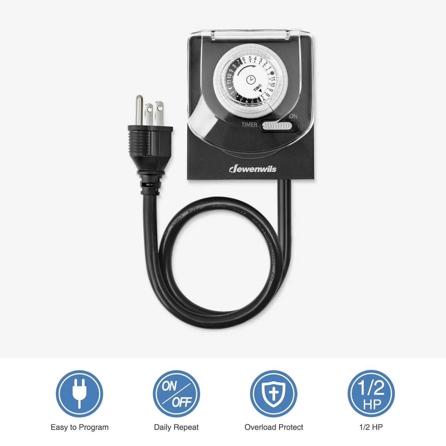 Waterproof Outdoor Light Timer 2 Ft Cord Outlet Timer For Gardens 7