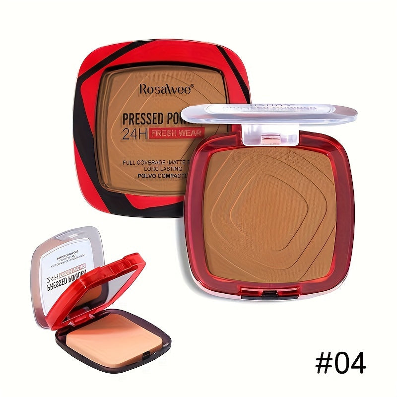 Matte Full Coverage Pressed Powder Foundation With Puff 24H Fresh Wear Weightless Finishing Makeup 11