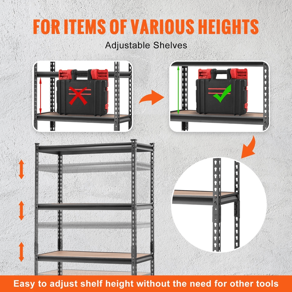 Heavy Duty 5 Tier Storage Shelving Unit Adjustable Garage Storage Rack 5
