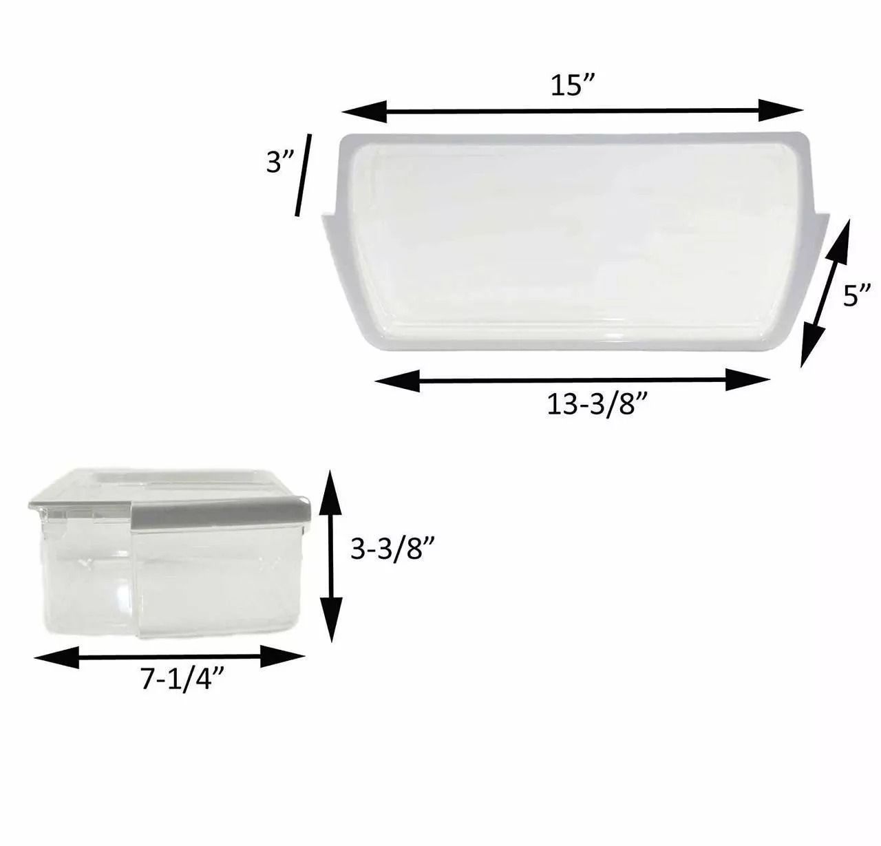 Replacement W10321304 Bin Fits Whirlpool Refrigerator Shelves 2