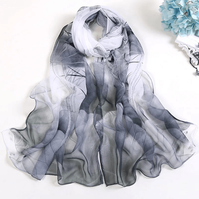 Floral Summer Beach Scarf For Women Lightweight Silk Shawl Wrap For Sun Protection Style 4