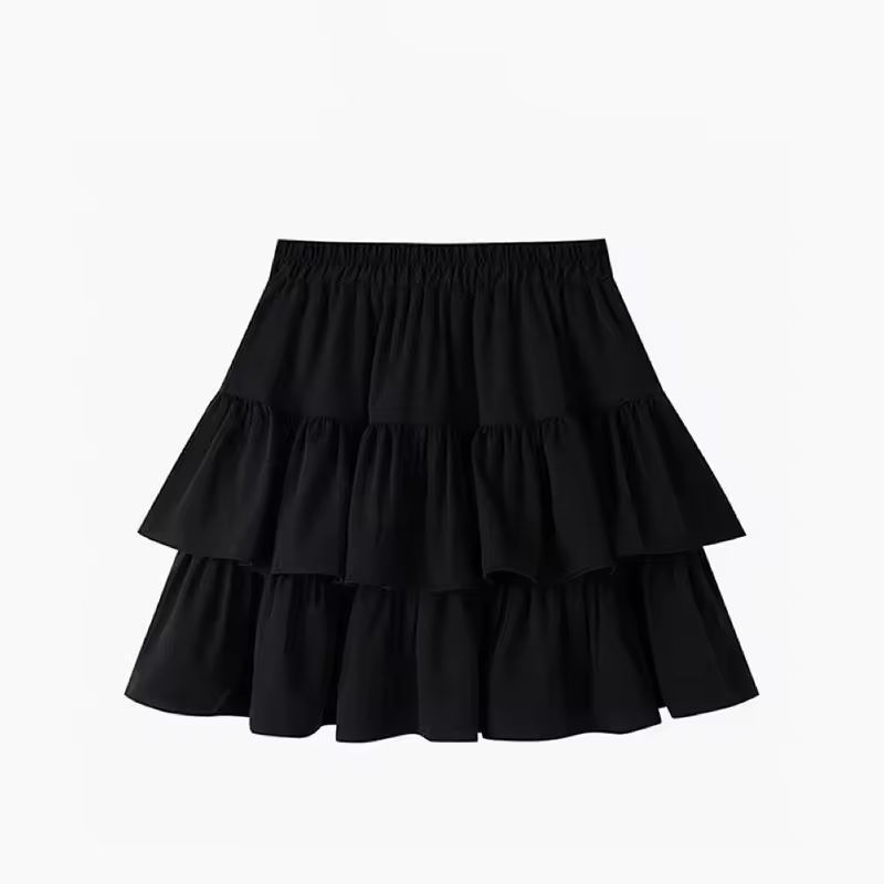 Pleated Ruffle ALine Skirt White Tiered Summer Mini Skirt For Women 6