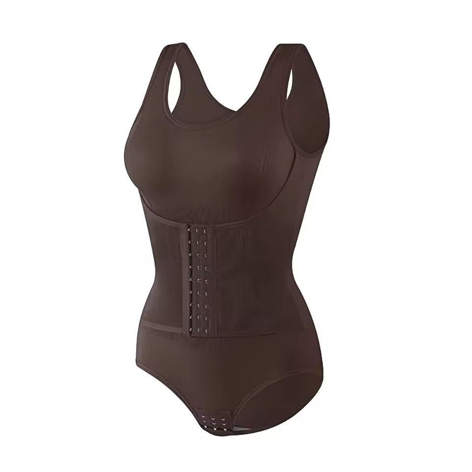 Zipper Waist Trainer Bodysuit Tummy Control Shapewear With Belt 10