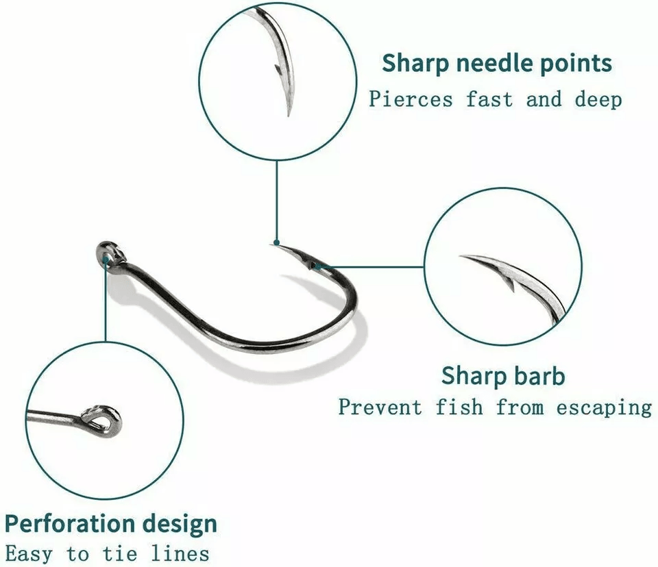 Fish Hooks Black High Carbon Sharpened Kit With Box Quality Fishing Hook Set 4