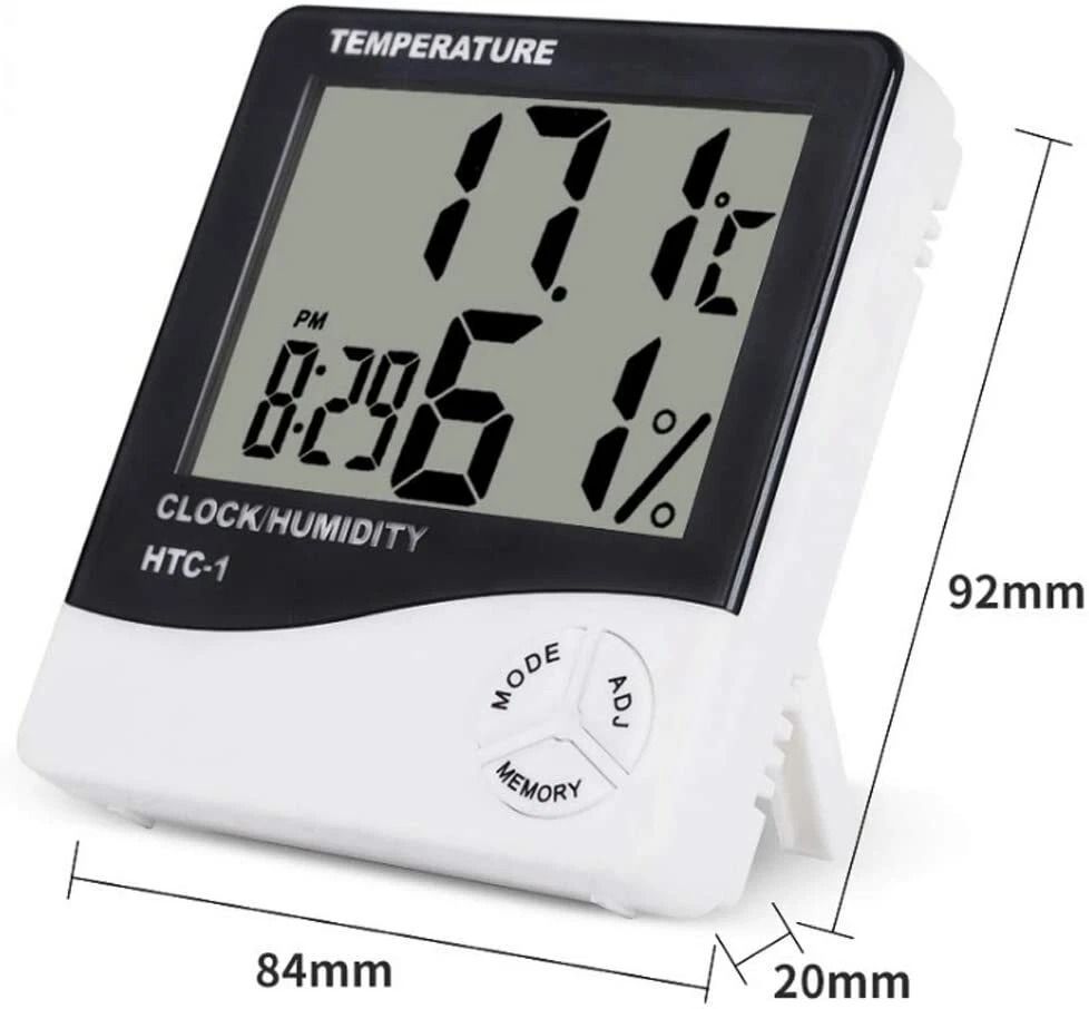 Digital Thermometer Indoor Outdoor With Humidity Meter LCD Display Hygrometer Alarm Clock Calendar 9