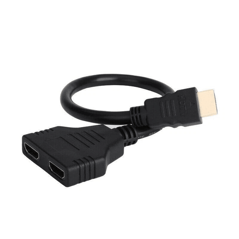 HDMI Port Male To Female 1 Input 2 Output Splitter Cable Adapter For HDTV PS3 Xbox DVD Bluray Monit 2