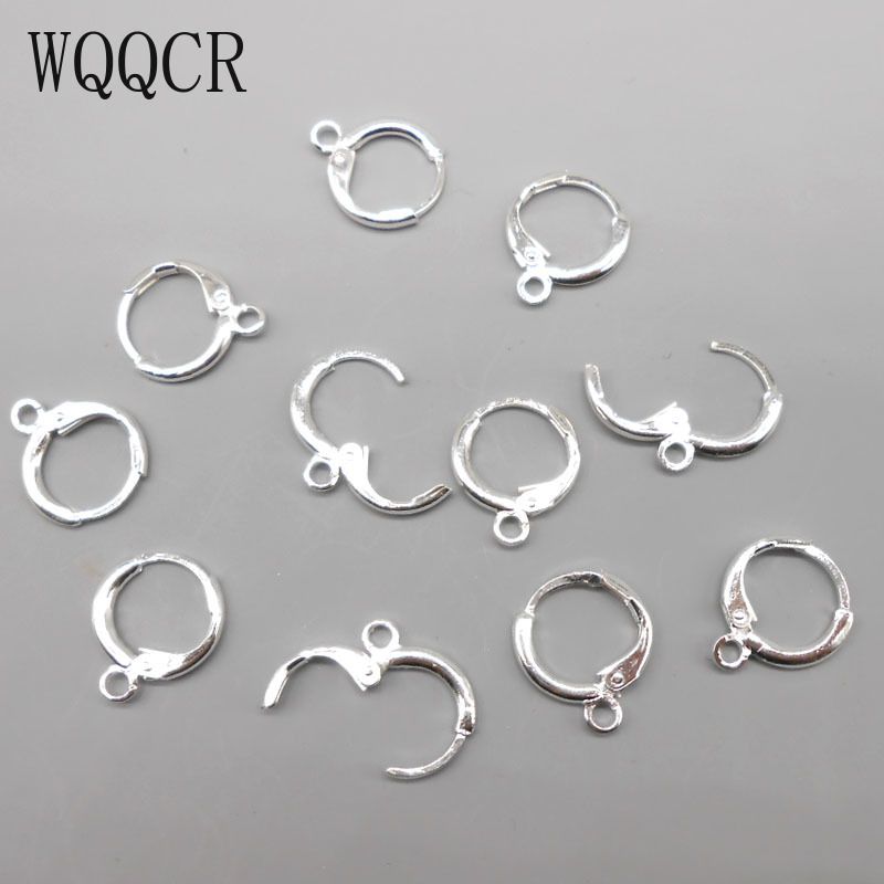Wholesale 50 PCS Genuine 925 Sterling Silver Korean DIY 12MM Hoop Earrings For Women Fashion Jewel 2