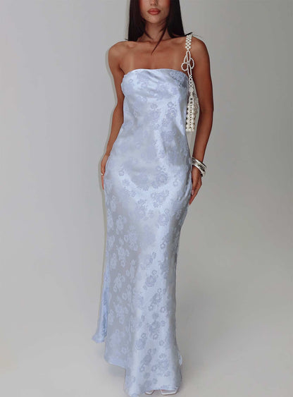 Haley Maxi Dress Blue Jacquard