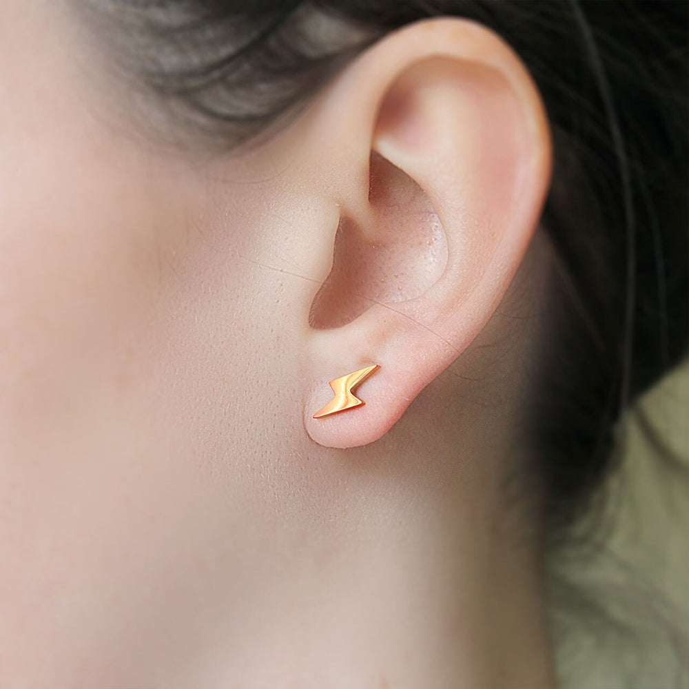 Small Lightning Bolt Stud Earrings 1