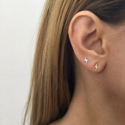 Small Lightning Bolt Stud Earrings 2