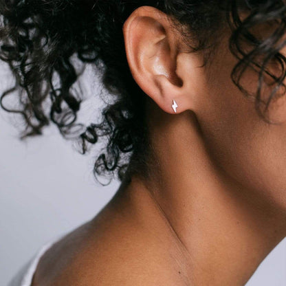 Small Lightning Bolt Stud Earrings 4