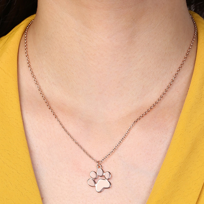 925 Sterling Silver Pet Paw Print Necklace 1