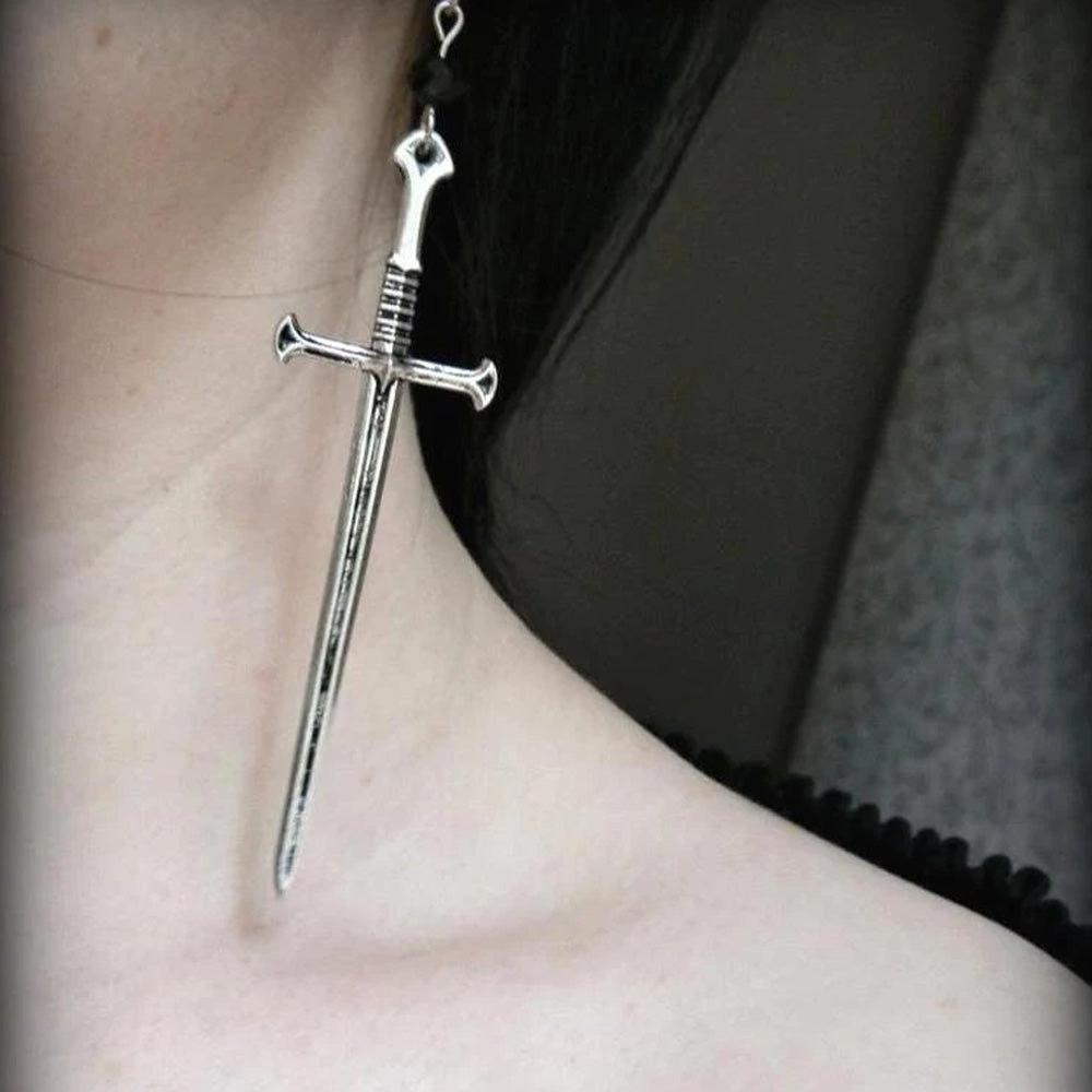 Cool Zinc Alloy Sword Earrings 3