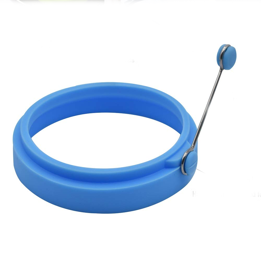roundsiliconeeggringsforcookingeggsblue