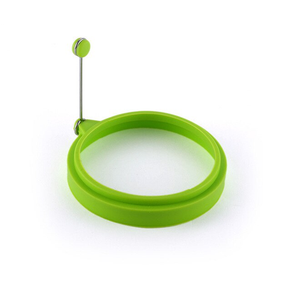 roundsiliconeeggringsforcookingeggsgreen