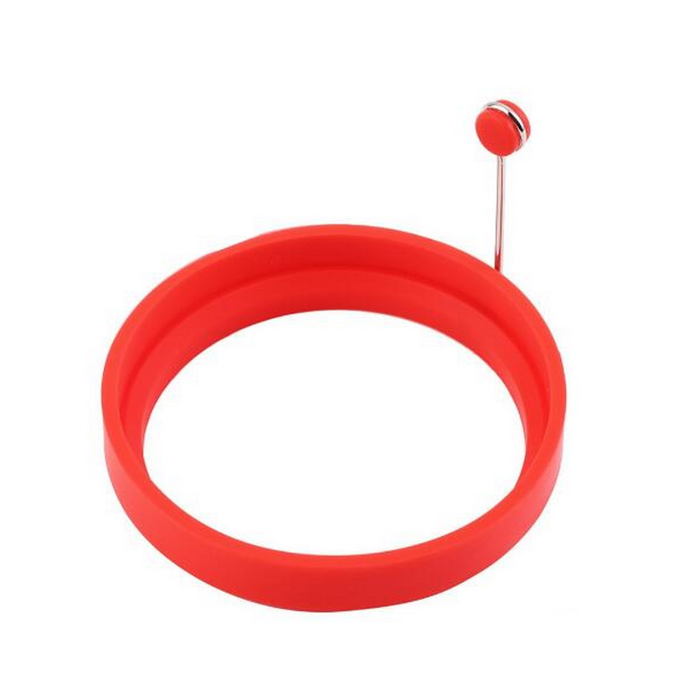 roundsiliconeeggringsforcookingeggsred