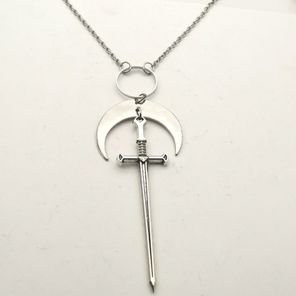 zincalloysilverswordpendantnecklacewithcrescent5
