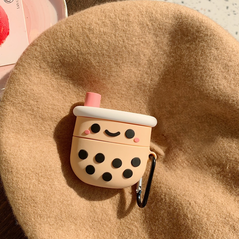 Cute Boba AirPod Case With Keychain 2