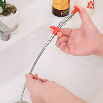 Spring Pipe Dredging Bendable Hook Clip Tool 1