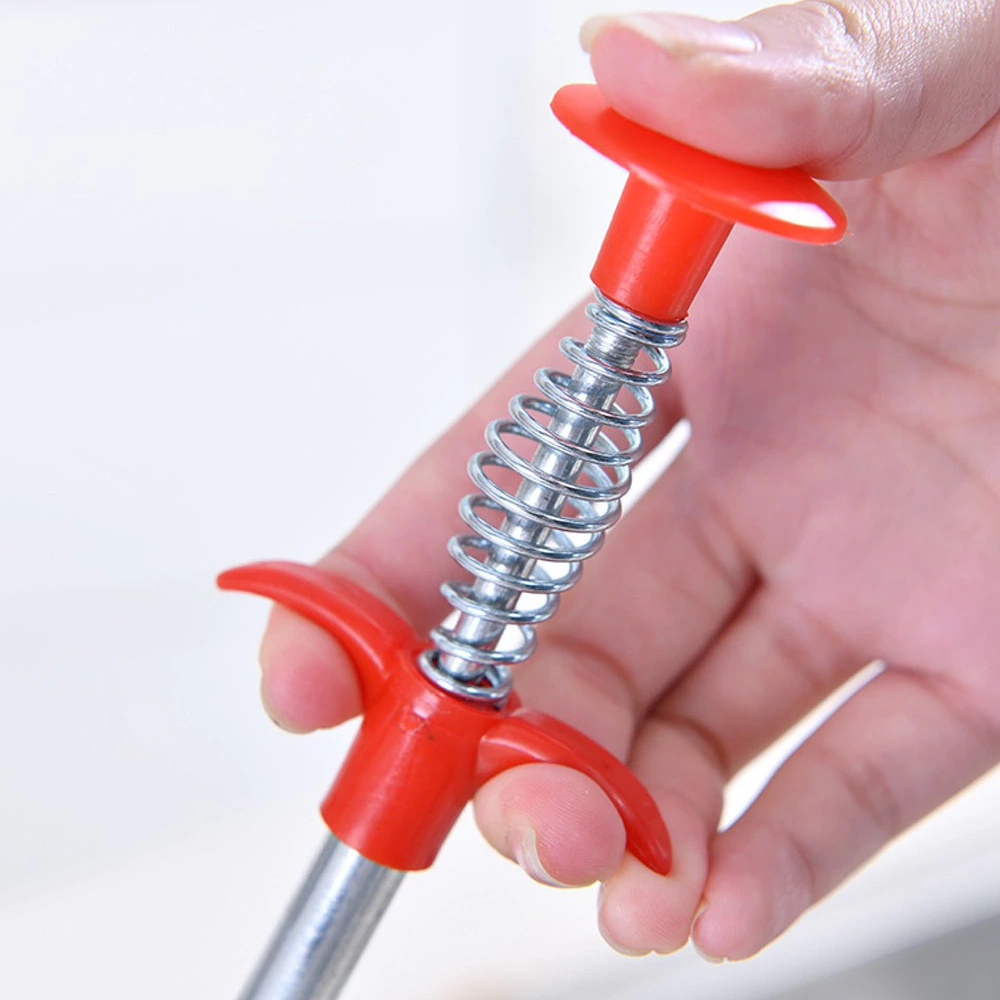 Spring Pipe Dredging Bendable Hook Clip Tool 2