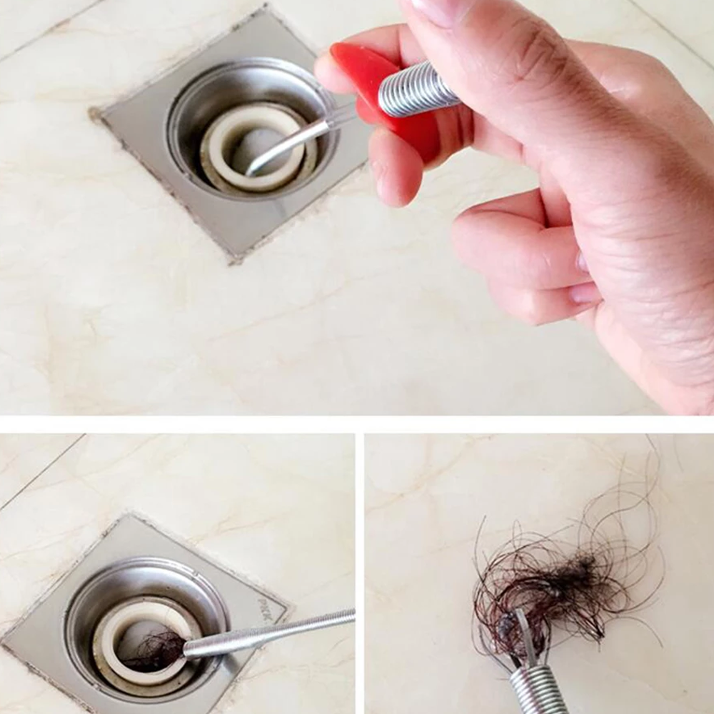 Spring Pipe Dredging Bendable Hook Clip Tool 5