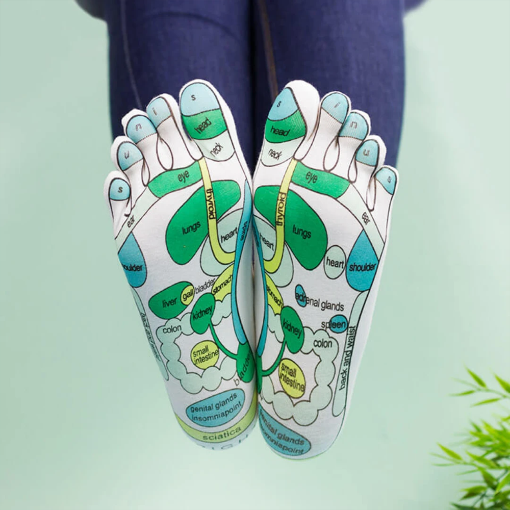 Durable massage socks with reflexology points