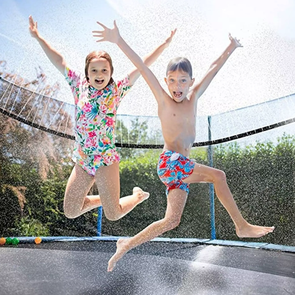 Trampoline Sprinkler Attachment System  Fun Heat Buster Water Game For Kids 4