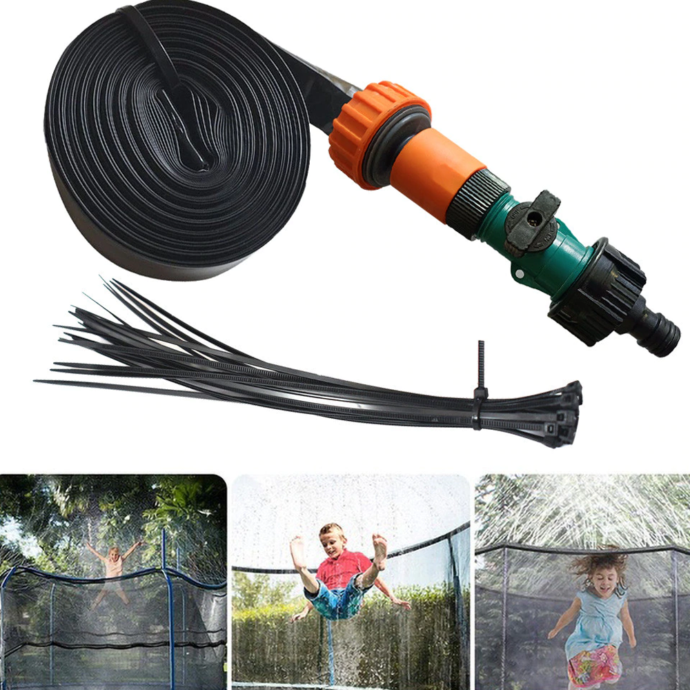Trampoline Sprinkler Attachment System  Fun Heat Buster Water Game For Kids 6
