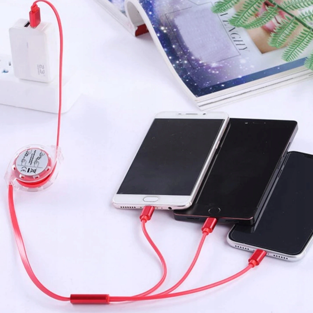 3in1 Retracting USB Cable Data Charger 4