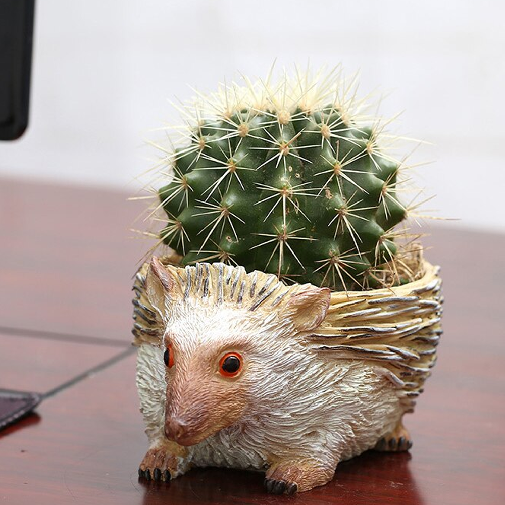 Resin Hedgehog Planter 2