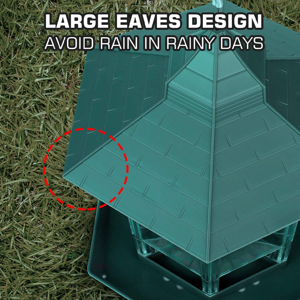 Hexagonal Pavilion Plastic Lighthouse Bird Feeder 4