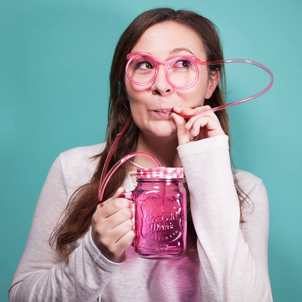 Funky 2-in-1 Drinking Straw Glasses 2