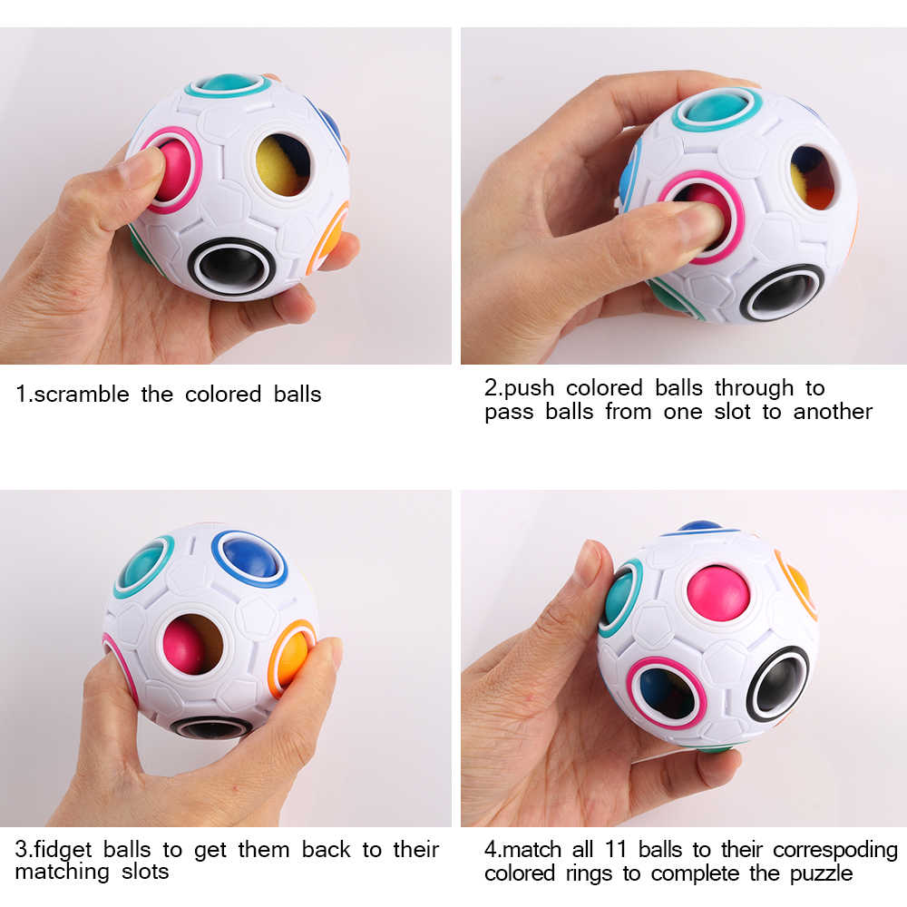 Match The Color Rainbow Puzzle Ball Fidget Toy 4