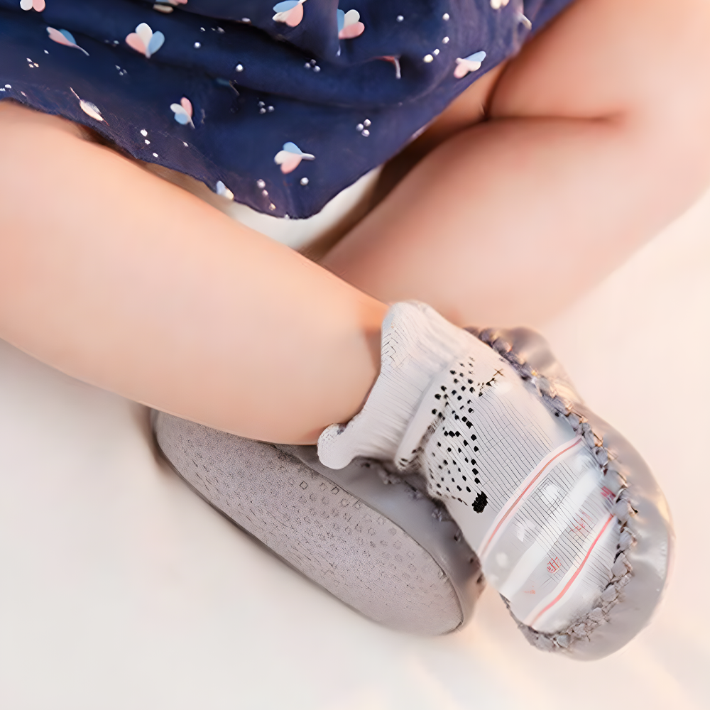 Washable leather sole socks for babies