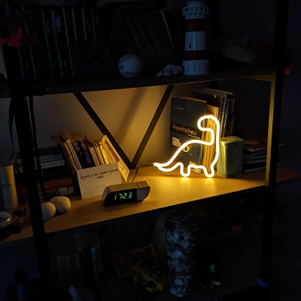 Cute Glowing Neon Dinosaurs Sign 4