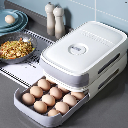 Stackable Refrigerator Egg Storage Container with Lid - Durable, BPA-Free Plastic Egg Organizer, Holds 20Eggs