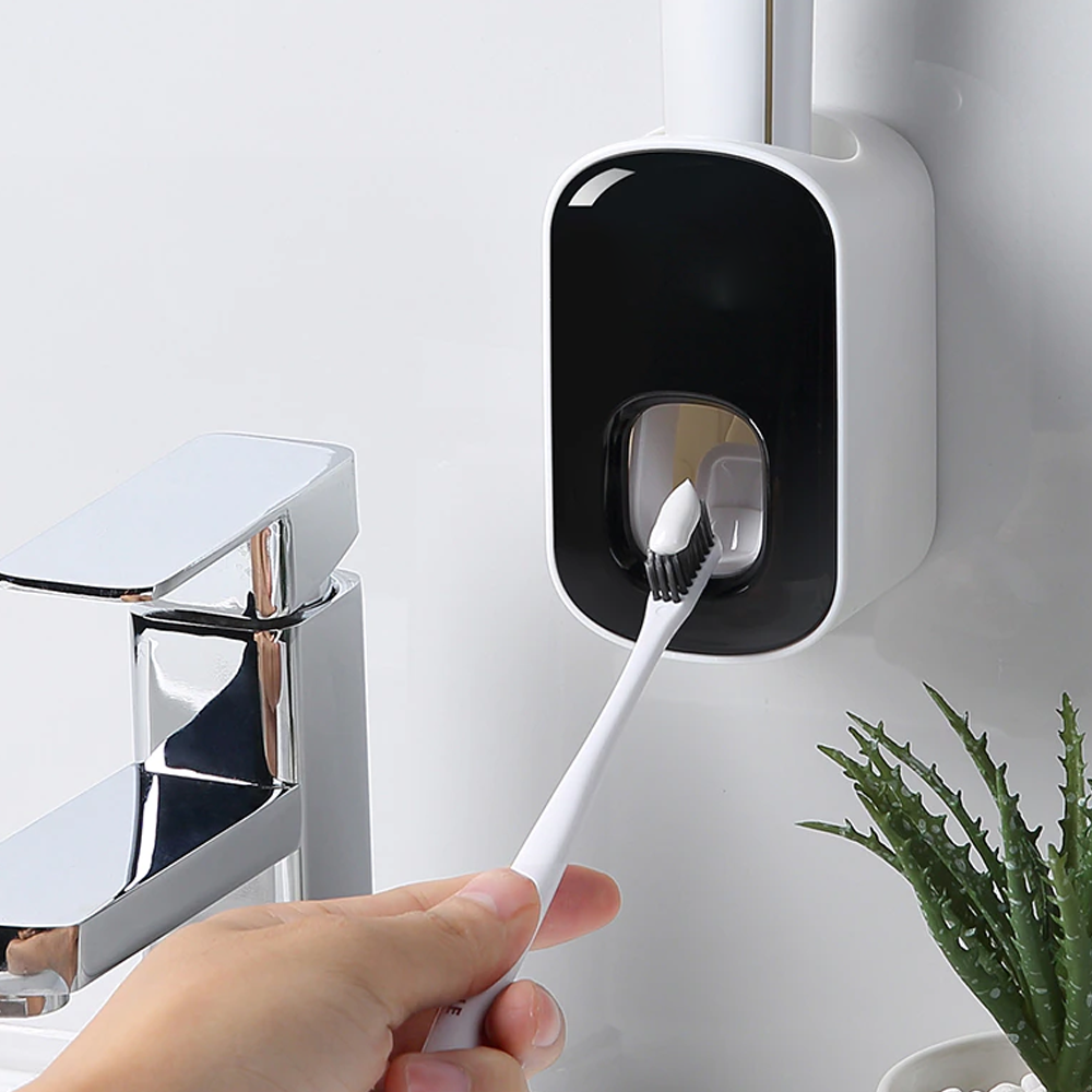 Handsfree toothpaste dispenser for hygienic use
