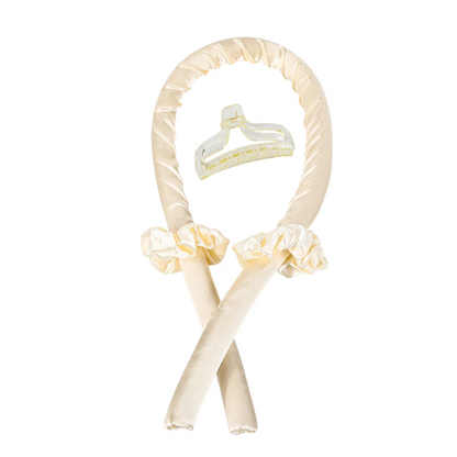 Heatless curls silk ribbon for long hair