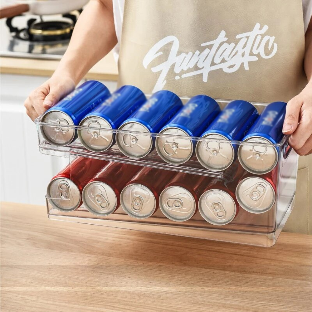 Rolling Cans Fridge Organizer